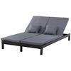 Outsunny Rattan Double-Seat Daybed 862-023V71BK Black, Grey