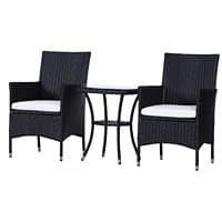 Outsunny Rattan Furniture Set 841-094 Black