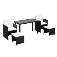 OutSunny Rattan Furniture Set Black, Cream