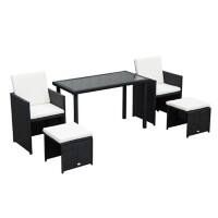 Outsunny Rattan Furniture Set 863-009BK Black, Cream-White