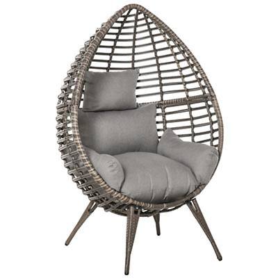 Outsunny Rattan Lazy Chair 867-047V70GY Grey