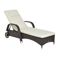 Outsunny Rattan Lounger 862-005V01BN Brown