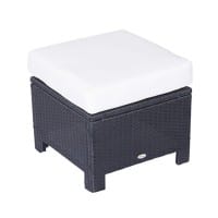 OutSunny Rattan Ottoman Black