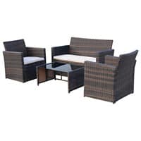 Outsunny Ratten Sofa Set 860-064V01BN Brown, Coffee