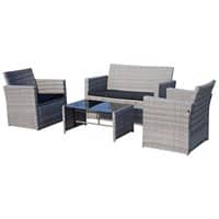 OutSunny Rattan Sofa  Black, Grey