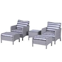 OutSunny Rattan Sofa  Grey, White