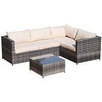 Outsunny Rattan Sofa Set 860-068 Grey, Beige