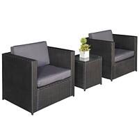 Outsunny Rattan Sofa Set 860-073V01BK Black, Grey