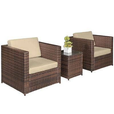 Outsunny Rattan Sofa Set 860-073V01BN Brown