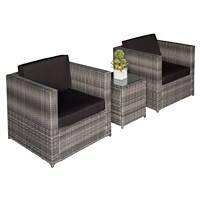 Outsunny Rattan Sofa Set 860-073V01GY Grey, Black