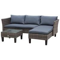 Outsunny Rattan Sofa Set 860-090 Light Grey, Deep Grey