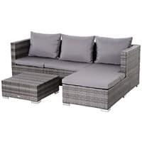 Outsunny Rattan Sofa Set 860-091V70 Grey, Light Grey