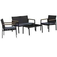 Outsunny Rattan Sofa Set 860-092V70 Black, Grey, Natural