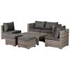 Outsunny Rattan Sofa Set 860-099V70 Grey