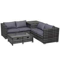 OutSunny Rattan Sofa  Cream, Grey