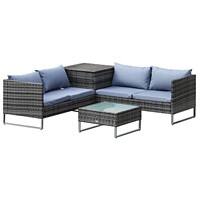 Outsunny Rattan Sofa Set 860-114 Grey