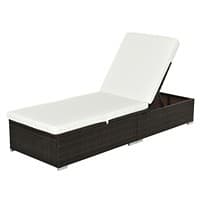 Outsunny Rattan Lounger 01-0230 Brown, Cream-White