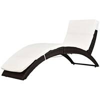 Outsunny Rattan Lounger 01-0800 White, Brown