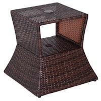 Outsunny Rattan Tea Table 867-031 Brown