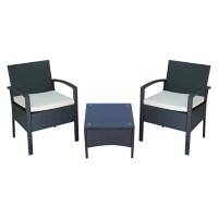 Outsunny Rattan Wicker Patio Set 863-039BK Black, Cream-White