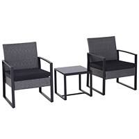 Outsunny Rattan Wicker Set 863-013GY Grey, Black