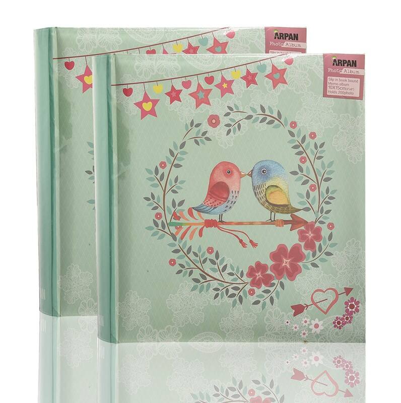 ARPAN Photo Album AL-9768-X2 200 6X4'' Pictures Green Pack of 2