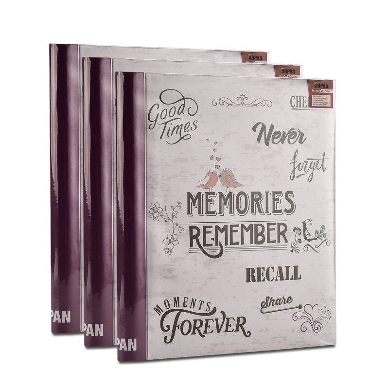ARPAN Photo Album AL-2280-X3 20 Sheets Purple Pack of 3