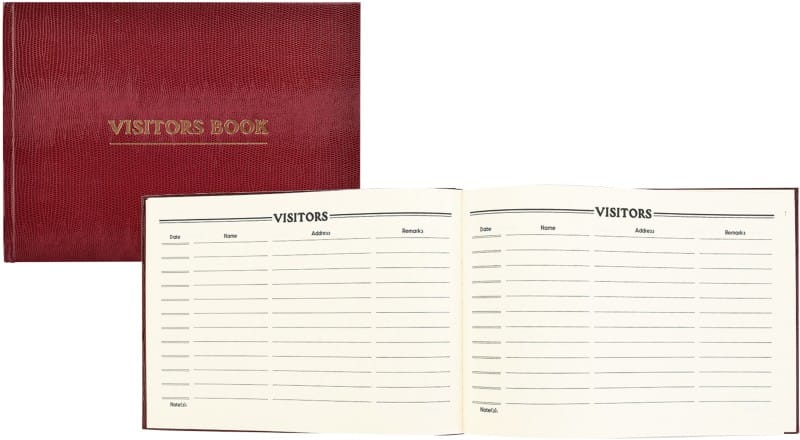 ARPAN Visitors Book CL-VBRD A4 Landscape Red 27 x 20 x 2 cm