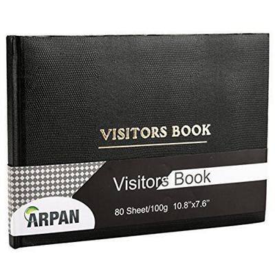 ARPAN Visitors Book CL-VKB-OR A4 Landscape Black 27 x 20 x 2 cm