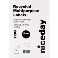 Niceday 100% Recycled Multipurpose Labels 67546 Square Corners White 80 Sheets of 1 Label