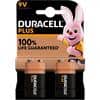 Duracell Batteries 6LR61 Pack of 2