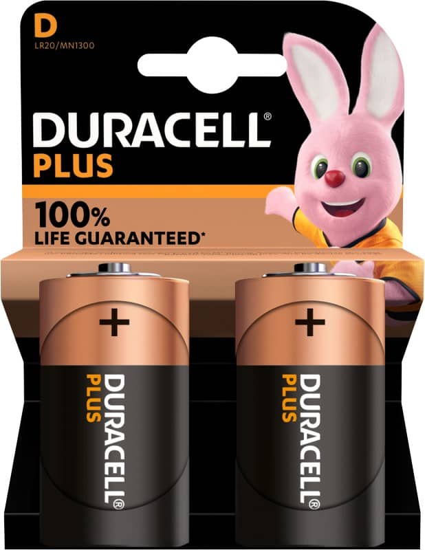 Duracell Batteries LR20 Pack of 2