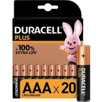 Duracell Battery Plus 100 Plus 100 AAA 4 mAh Alkaline 1.5 V 20 Pack of 20