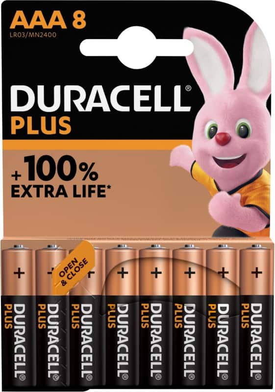 Duracell Batteries Plus 100 AAA Pack of 8