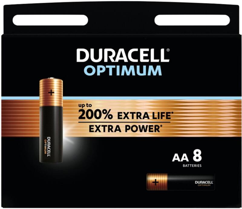 Duracell Batteries Optimum AA Pack of 8