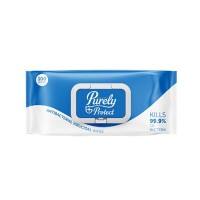 Purely Protect Antibacterial and Virucidal Disinfectant Wipes PE (Polyethylene) Pack of 100