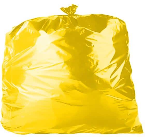 Purely Protect Bin Bags Yellow Plastic Pack of 200