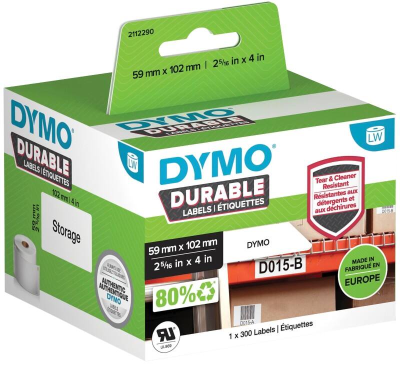 DYMO LW 2112290 Labels White Self Adhesive 102 x 59 mm 300 Labels