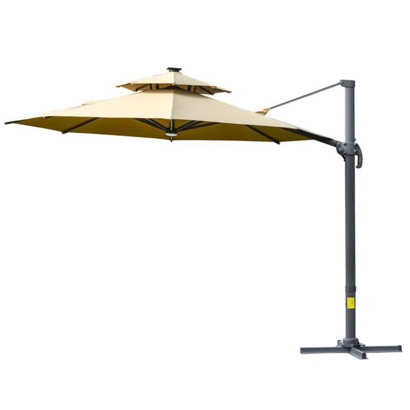 OutSunny Umbrella Water-Resistant Aluminum, Polyester Beige