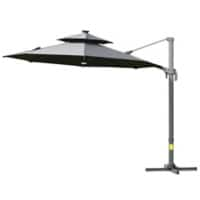 Outsunny Umbrella 84D-109V01CG Aluminum, Polyester Grey