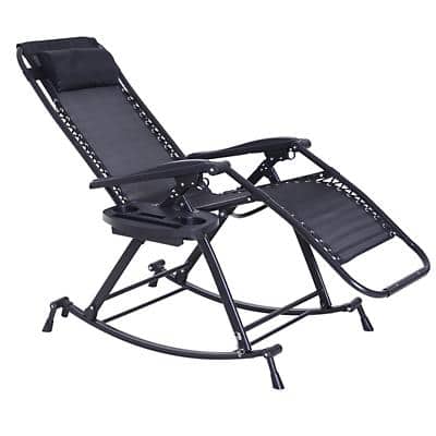 Outsunny Rocking Chair 84A-080BK Steel, Texteline Black