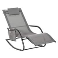 Outsunny Rocking Chair 84A-160V70CG Metal, Breathable Mesh Black, Grey