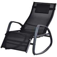 Outsunny Rocking Chair 84A-121V70BK Metal, Textilene Black