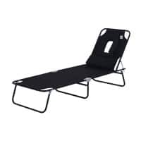 Outsunny Sun Lounger 84B-002BK Steel, Oxford Black