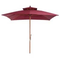OutSunny Sun Umbrella Water-Resistant Bamboo, Poplar, Polyester Wine Red