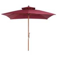 Outsunny Sun Umbrella 840-116 Bamboo, Poplar, Polyester Wine Red