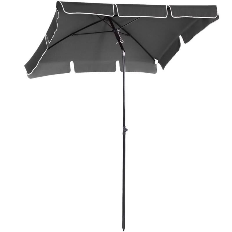 OutSunny Sun Umbrella Water-Resistant Aluminum, Metal, Polyester Grey