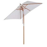 OutSunny Sun Umbrella Water-Resistant Wood, Bamboo, Polyester Cream White