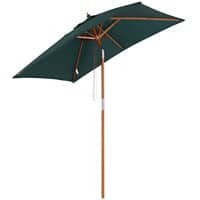 OutSunny Sun Umbrella Water-Resistant Wood, Bamboo, Polyester Green