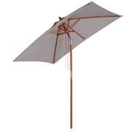 OutSunny Sun Umbrella Water-Resistant Wood, Bamboo, Polyester Grey
